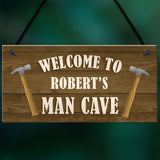 Man Cave Sign Wood Effect Bar Shed Garden Plaque Personalised