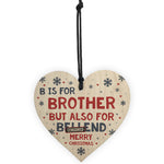 Funny Merry Christmas Brother Gifts Novelty Rude Wooden Heart