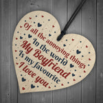 Funny Rude BOYFRIEND Gift Valentines Anniversary Wood Heart Sign