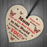 Personalised Birthday Gift For Mum Wood Heart Thank You Gift