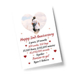 PERSONALISED 2nd Anniversary Gift For Husband Wife A4 Print