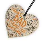 Thanks Dad Awesome Wooden Heart FATHERS DAY Gifts Son Thank You