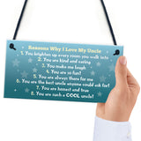 Reasons Why I Love My Uncle Plaque Novelty Present Uncle Gifts