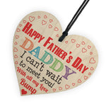 Happy 1st Father's Day From Bump Daddy Dad Gift Wooden Heart