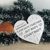 Funny 10th Anniversary Gift For Boyfriend Girlfriend Wood Heart