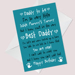 Daddy to Be Love Baby Bump Birthday Card Poem For Dad Father