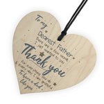 Dearest Father Fathers Day Heart Sign Thank You Birthday Gift