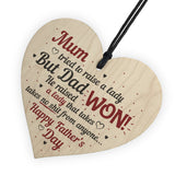 DAD Daddy Hanging Wood Heart FATHERS DAY Gift For Him Daughter