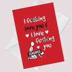 FUNNY RUDE Anniversary Valentines Card For Husband Wife