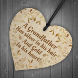 Grandfather Grandad Gifts Novelty Wood Heart Gift For Birthday