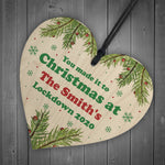 Funny Family Christmas Sign Personalised Wooden Heart Lockdown