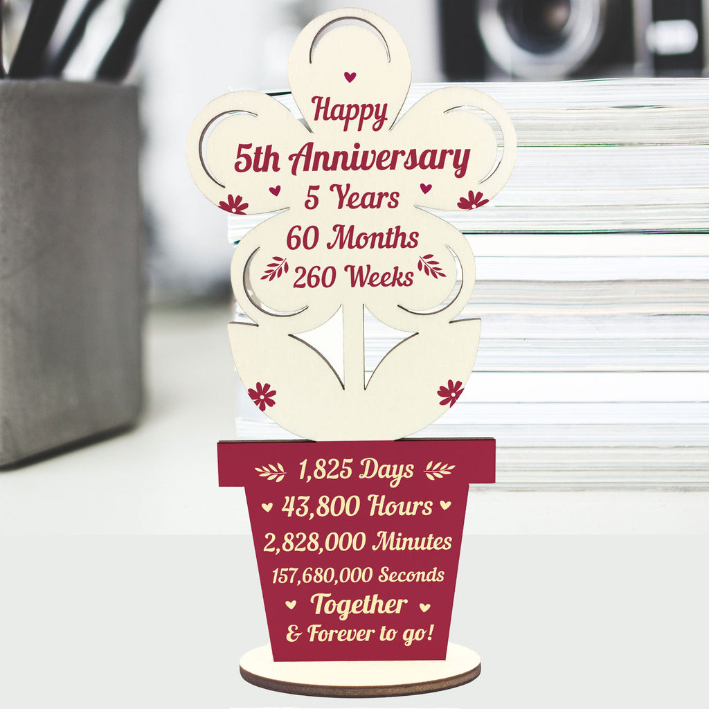 5 Year Anniversary Gifts, Personalized Artwork for Fifth Anniversary, Gift  for Wife, Husband, His or Hers, Custom Details of Relationship