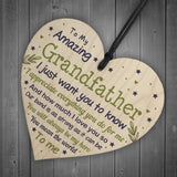 Cute Grandfather Birthday Christmas Wooden Heart Gifts