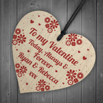 To My Valentine Wooden Heart Valentines Gift For Husband Wife