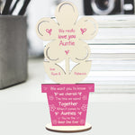 Personalised Auntie Poem Gift For Birthday Wood Flower Thankyou