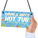 Personalised Hot Tub Sign Accessories Novelty Garden Plaque Shed