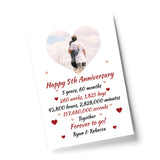 PERSONALISED 5th Anniversary Gift For Husband Wife A4 Print