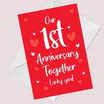 Novelty First Anniversary Card For Boyfriend Girlfriend Funny