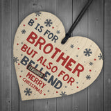 Funny Merry Christmas Brother Gifts Novelty Rude Wooden Heart