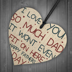 Fathers Day Funny Gift Novelty Wooden Heart Funny Dad Gifts