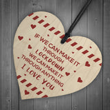 Funny Post Lockdown Anniversary Gifts Wooden Heart Gifts