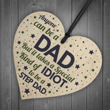 Step Dad Gift Funny Wooden Heart Plaque Gifts For Step Dad