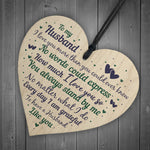 Husband Anniversary Gift From Wife Handmade Wooden Heart Poem