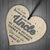 Novelty Uncle Gift Funny Wooden Heart Birthday Sign Present