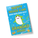 Baby Cartoon Shark Print Fathers Day Gift For Grandad Grandson