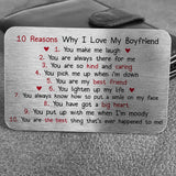 Novelty Valentines Day Gift For Boyfriend Metal Wallet Insert