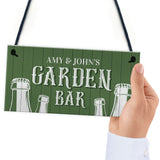 Novelty Garden Bar Sign Personalised Hanging Garden Shed Sign