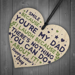 Cheeky Fathers Day Gift Wood Heart Funny Fathers Day Gift