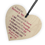 1st Wedding Anniversary Gift Wooden Heart First Wedding