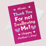 Funny Joke Mothers Day Card From Daughter Son Humorous Card