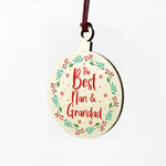 Nan And Grandad Christmas Gift Hanging Decoration Novelty Gift