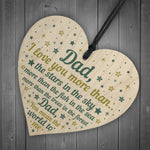 Dad I Love You Wooden Heart Fathers Day Gift Dad Birthday Gift