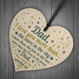 Dad I Love You Wooden Heart Fathers Day Gift Dad Birthday Gift