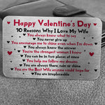 Valentines Day Gift Metal Card For Wallet Gift For Wife Keepsake