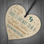 Daddy Dad To Be Present From Bump Baby Shower Wooden Heart