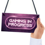 GAMING IN PROGRESS Pink Gaming Sign Neon Girls Bedroom Sign