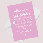 Cute Mummy to Be Birthday Card Love Baby Bump Poem For Mum