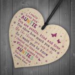 Best Auntie Ever Plaque Wood Heart Auntie Birthday Christmas