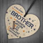 Funny Rude BROTHER Gift Wood Heart Plaque Novelty Birthday Gifts