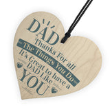 Dad Thank You Birthday Fathers Day Friendship Gift Wooden Heart