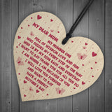 Novelty Mothers Day Gifts For Mum Wooden Heart Keepsake Gift