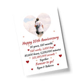 PERSONALISED 10th Anniversary Gift For Husband Wife A4 Print