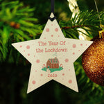 Wooden Star Christmas Tree Decoration Year Of The Lockdown Gift