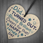 Fathers Day Funny Gifts Novelty Wooden Heart Sign Daughter Son