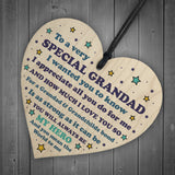 Grandad Gift Wooden Heart Birthday Christmas Gift For Grandad