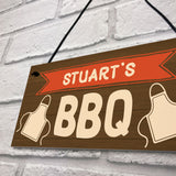 Personalised BBQ Sign Rustic Garden Plaque Man Cave Shed Sign